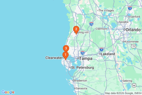 Map showing facility locations