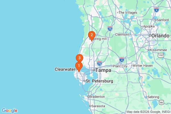 Map showing facility locations